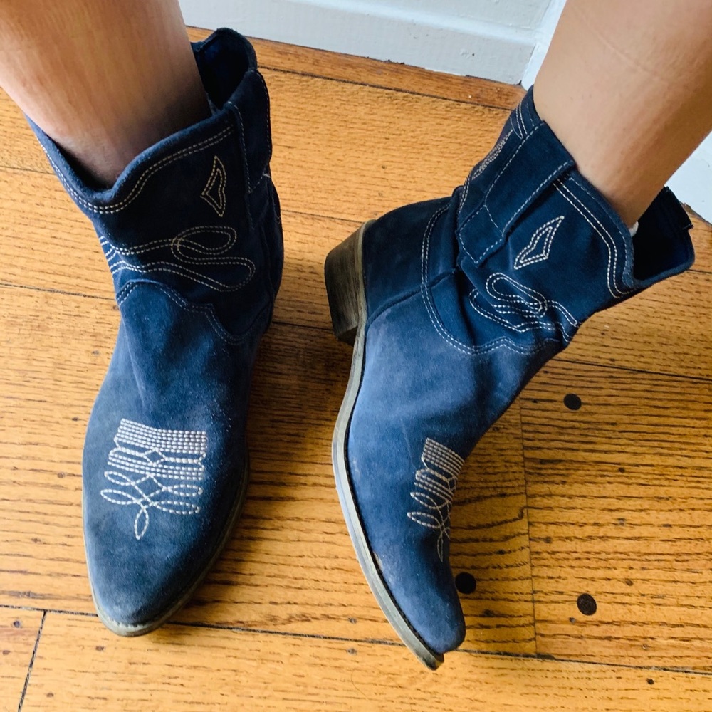 Suede and leather cowboy boots!